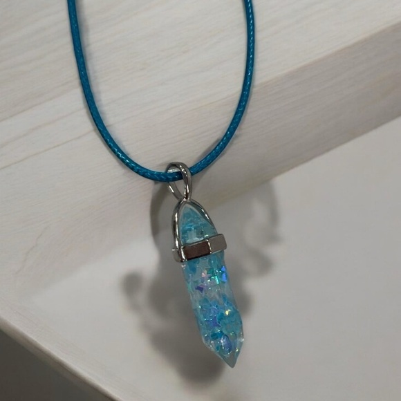 Luminous Confetti Resin Crystal Shard Necklace - Picture 1 of 5